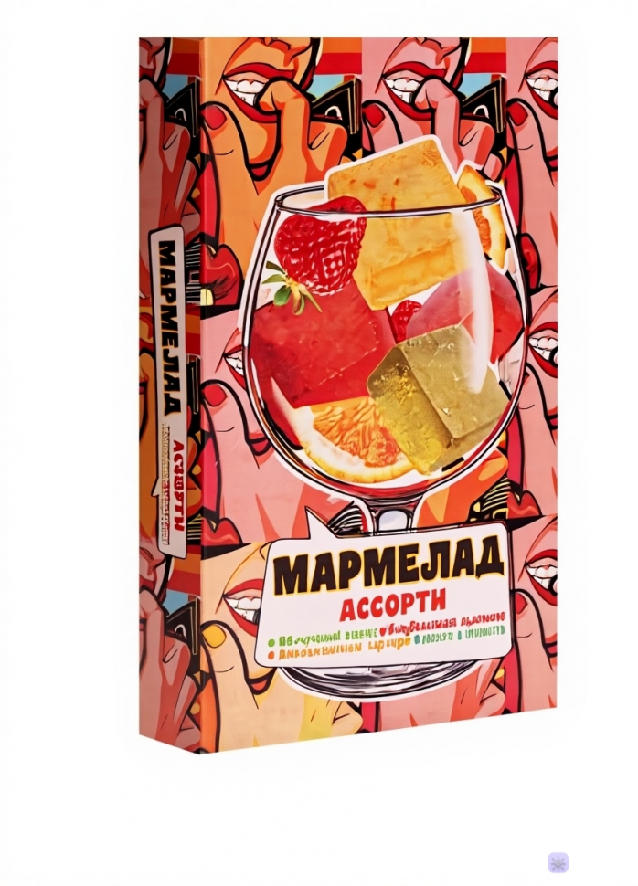  Мармелад АлкоАссорти(яблочный виски, клубничный просекко, апельсиновый вермут, лайм текила) 110г в Электростали
