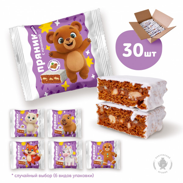 №2 Пряник МИНИ  коробка (30шт по 60г) в Электростали