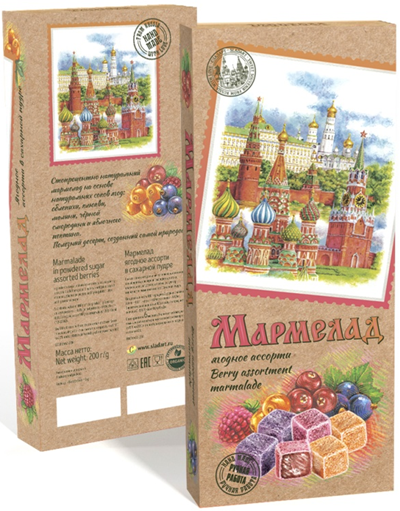  Сладарт Мармелад Ассорти ягодное в сахарной пудре, 200г    в Электростали