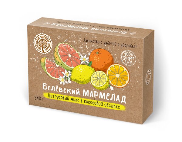 №2 Мармелад белевский на фруктозе 240г "Цитрусовый микс" в Электростали